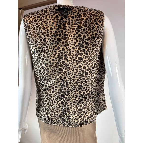 Leopard Print Polyester Reversible Vest With Front Zipper By I.N. Studio M - Picture 16 of 16